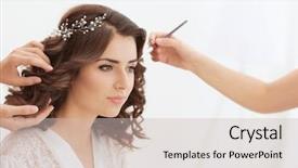  Presentation with makeup artist - Slides having bridal - makeup artist and hairdresser preparing background and a soft green colored foreground