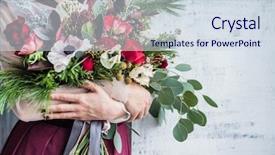  Presentation with women - Slide set featuring bridal - nice women with flowers background and a sky blue colored foreground