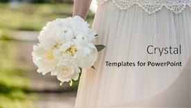  Presentation with peony - Cool new PPT layouts with bridal bouquet bride holding bunch of peony flowers beautiful white peony backdrop and a soft green colored foreground