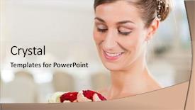  Presentation with bride and groom at wedding - Beautiful PPT theme featuring bridal bouquet in a hall backdrop and a  colored foreground