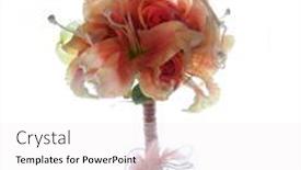  Presentation with pink roses - Beautiful PPT theme featuring bridal-bouquet-small-bouquet backdrop and a white colored foreground