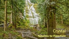  Presentation with falls - Colorful PPT theme enhanced with bridal-falls-waterfall-in-autumn backdrop and a tawny brown colored foreground