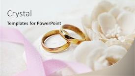  Presentation with wedding rings - Cool new slides with bridal-flowers-and-wedding-rings backdrop and a white colored foreground