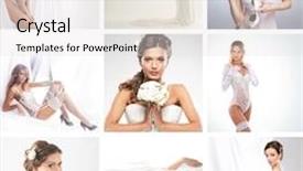  Presentation with different - Colorful PPT theme enhanced with bridal lingerie and dresses collage backdrop and a light gray colored foreground