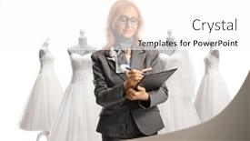  Presentation with mannequin - Presentation design featuring bridal-shop-manager-writing background and a white colored foreground