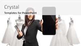  Presentation with legislative committee assistant - Slide deck consisting of bridal-shopt-assistant-showing and a white colored foreground