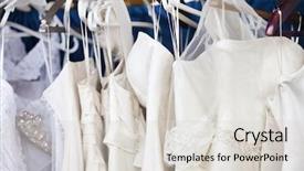  Presentation with wedding show - Presentation design having bridal show - wedding dress background and a light gray colored foreground