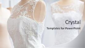  Presentation with wedding show - Audience pleasing PPT theme consisting of bridal show - wedding dress backdrop and a light gray colored foreground