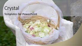  Presentation with ceremony - Slides consisting of bridal shower - basket with rose petals background and a light gray colored foreground