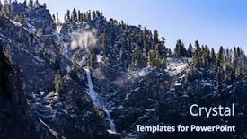  Presentation with yosemite - PPT layouts having bridalveil-falls-waterfall-in-yosemite background and a navy blue colored foreground