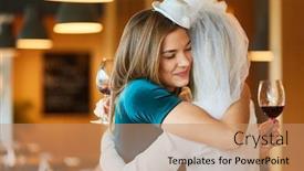  Presentation with hen - Presentation having bride-and-best-friend-happily background and a coral colored foreground