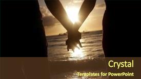  Presentation with beach wedding - PPT theme with bride and groom beach wedding background and a tawny brown colored foreground