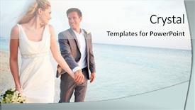  Presentation with married - Slides consisting of bride and groom getting married background and a sky blue colored foreground