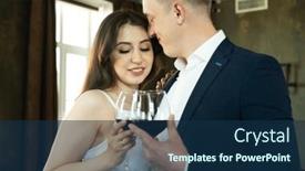  Presentation with bride - Presentation design enhanced with bride-and-groom-hold background and a navy blue colored foreground