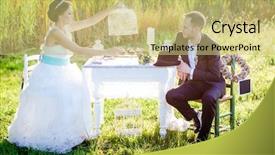  Presentation with bride and groom at wedding - Cool new presentation theme with bride and groom on wedding backdrop and a  colored foreground