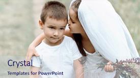  Presentation with young children playing - Slide deck consisting of bride and groom playing wedding background and a sky blue colored foreground