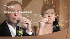  Presentation with bride and groom - Colorful slide deck enhanced with bride-and-groom-to-blow backdrop and a coral colored foreground