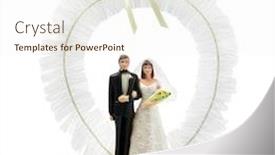  Presentation with bride - Presentation having bride-and-groom-vintage-cake background and a sky blue colored foreground