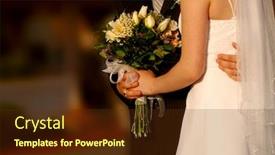  Presentation with married - Cool new slide deck with bride and groom waiting to be married backdrop and a tawny brown colored foreground