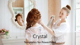  Presentation with bride - Beautiful PPT layouts featuring bride before the wedding backdrop and a soft green colored foreground