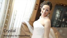  Presentation with ceremony - Slides enhanced with bride getting ready for the wedding ceremony background and a coral colored foreground