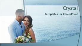  Presentation with marriage charge - Colorful slide deck enhanced with bride groom wedding - marriage on yacht backdrop and a sky blue colored foreground