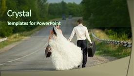  Presentation with cash - Theme having bride groom wedding - young newlywed couple holding suitcases background and a tawny brown colored foreground