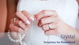  Presentation with pearls - PPT layouts featuring bride hands putting on pearls background and a sky blue colored foreground