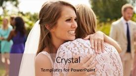  Presentation with bride - Presentation design enhanced with bride hugging mother on wedding background and a coral colored foreground