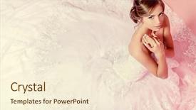  Presentation with bride - Theme featuring bride in a luxurious dress background and a cream colored foreground