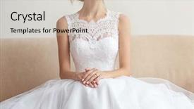  Presentation with bride - Beautiful PPT layouts featuring gowns - bride in beautiful wedding gown backdrop and a soft green colored foreground