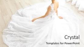 Presentation with bride - Colorful PPT theme enhanced with bride in beautiful wedding gown backdrop and a white colored foreground
