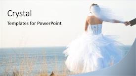  Presentation with wedding - Colorful presentation enhanced with ceremony free - bride in wedding dress staying backdrop and a cream colored foreground