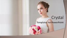  Presentation with flower wedding - Colorful slide deck enhanced with bride or woman in white backdrop and a soft green colored foreground