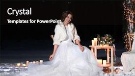  Presentation with winter taiga - Beautiful slides featuring bride outdoors on winter even backdrop and a  colored foreground