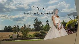  Presentation with married - Colorful theme enhanced with bride preparing to be married backdrop and a light gray colored foreground