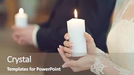  Presentation with christian wedding - Presentation theme featuring bride with candles wedding background and a coral colored foreground