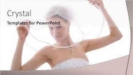  Presentation with bride - Theme with bride-with-veil-on-white background and a white colored foreground