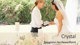  Presentation with bride - Presentation theme featuring bride with wedding planner background and a lemonade colored foreground