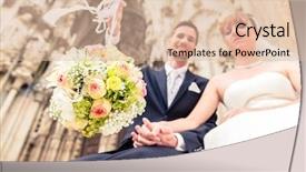  Presentation with e ball technology - Slides consisting of bridegroom holding bouquet ball sitting background and a lemonade colored foreground