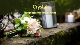  Presentation with wedding - Slide deck having brides wedding bouquet of flowers background and a tawny brown colored foreground