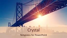  Presentation with san francisco - Audience pleasing PPT layouts consisting of bridge - san francisco skyline retro view backdrop and a lemonade colored foreground