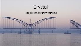  Presentation with bridge - Cool new PPT theme with bridge across irrawady river myanmar backdrop and a light gray colored foreground