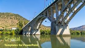  Presentation with spanish - Audience pleasing presentation theme consisting of bridge-almirante-sarmento-rodrigues backdrop and a tawny brown colored foreground