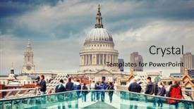  Presentation with millennium - Cool new presentation theme with bridge and st paul cathedral backdrop and a mint green colored foreground