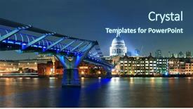  Presentation with millennium - Cool new presentation theme with bridge and st pauls cathedral backdrop and a ocean colored foreground