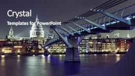  Presentation with millennium - PPT theme enhanced with bridge and st pauls cathedral background and a dark gray colored foreground