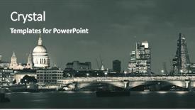  Presentation with london - PPT theme featuring bridge and st pauls cathedral background and a dark gray colored foreground