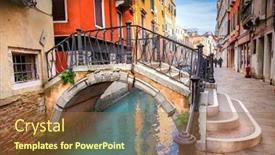  Presentation with buildings - PPT theme consisting of bridge-and-traditional-buildings-venice background and a tawny brown colored foreground
