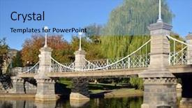  Presentation with public policy - Slide set enhanced with bridge at boston public garden background and a light blue colored foreground